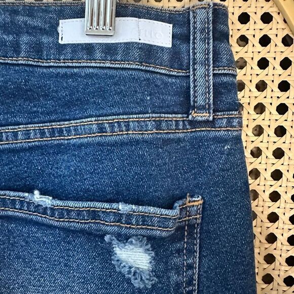 REWORKED Cello Embroidered Cuffed Distressed Jeans Size 7/M - Picture 6 of 8